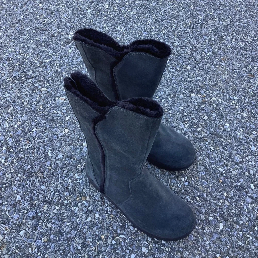 L.L Bean Arctic Grip Primaloft Suede Fur Lined Winter Boots Women Vibram sol Zip